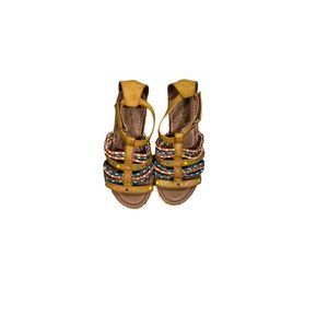 NWOT Girls Hot Tomato Neon Strappy Sandals Size 1M